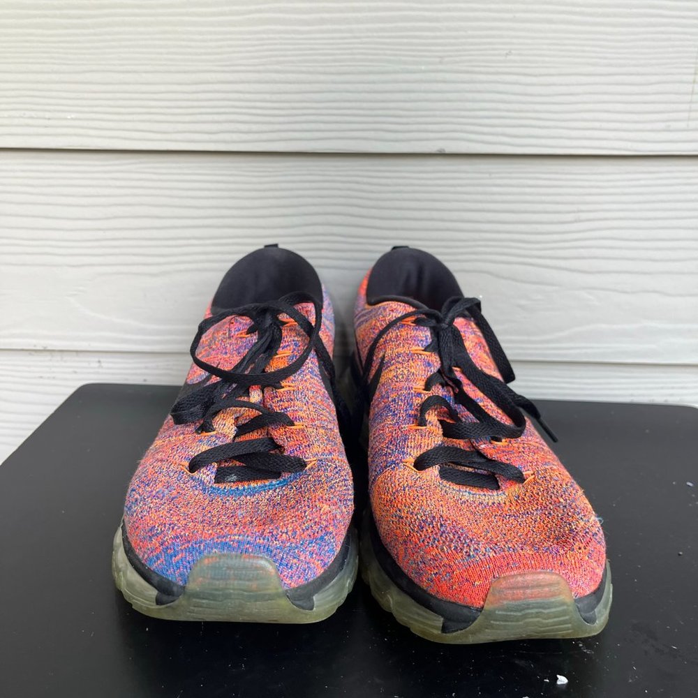 Nike men's Air Max Flyknit Blue Concord Crimson Sneakers Sz 11 Style 620469-404 - Picture 2 of 10